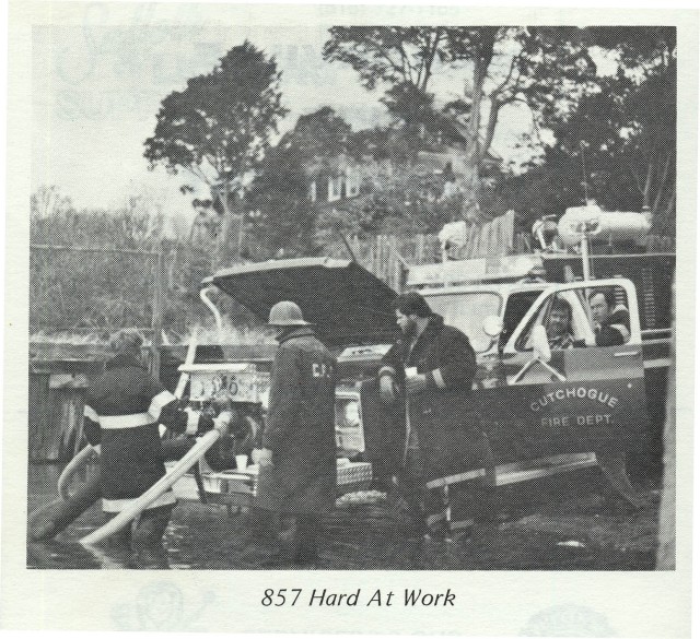 857 drafting from Peconic Bay at a house fire in Mattituck - 1983